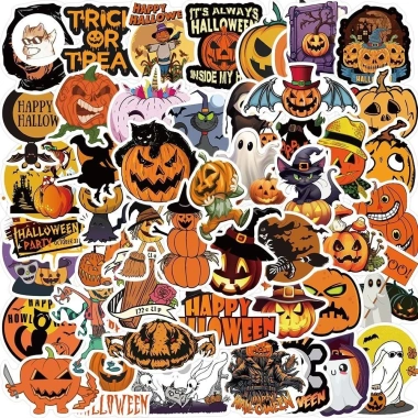 Sticker chống nước Halloween Ma Quái Phù Thuỷ Zombie - Set 10/20/50 dán bàn ghế, tủ, xe, laptop, đàn giá ưu đãi 69.000₫