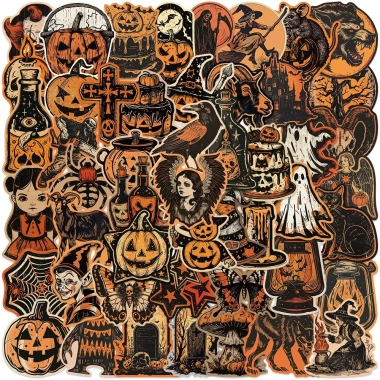 Sticker chống nước Halloween Ma Quái Phù Thuỷ Zombie - Set 10/20/50 dán bàn ghế, tủ, xe, laptop, đàn giá ưu đãi 69.000₫