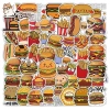 Sticker chống nước Hamburger Hotdog Fastfood - Set 10/20/50, Dán Bàn Ghế Xe Laptop - 25k
