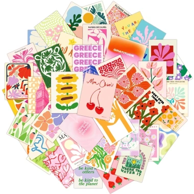 Sticker chống nước INS BOHO đa màu sắc - Set 10/20/50 dán bàn ghế, tủ, xe, laptop, quote cute, giá 25.000 VND