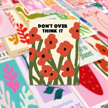 Sticker chống nước INS BOHO đa màu sắc - Set 10/20/50 dán bàn ghế, tủ, xe, laptop, quote cute, giá 25.000 VND