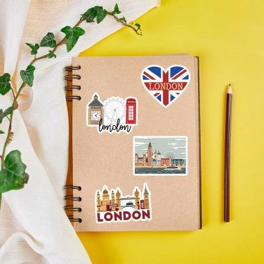 Sticker chống nước London Cổ Kiếng hiện đại - Set 10/20/50, dán bàn ghế, tủ, xe, laptop CN925 - Giá chỉ 25.000đ 6