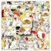 Sticker chống nước mèo con cute vàng xám dán bàn ghế tủ xe laptop 5/10/20/50 miếng