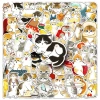 Sticker chống nước mèo con cute vàng xám dán bàn ghế tủ xe laptop 5/10/20/50 miếng 2
