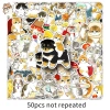 Sticker chống nước mèo con cute vàng xám dán bàn ghế tủ xe laptop 5/10/20/50 miếng 3