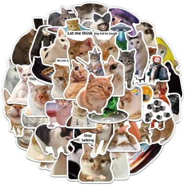 Sticker Chống Nước Mèo Meme NGẠC NHIÊN Dán Mũ Bảo Hiểm M1 Set 10-20-50 Giá 24.900₫ 3