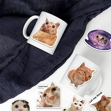Sticker Chống Nước Mèo Meme NGẠC NHIÊN Dán Mũ Bảo Hiểm M1 Set 10-20-50 Giá 24.900₫ 5