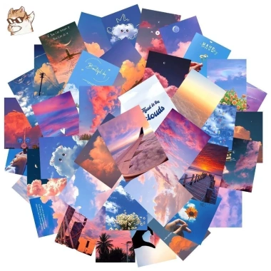 Sticker chống nước phong cảnh bầu trời Set 10/20/50 dán laptop giá 25.000₫ 5