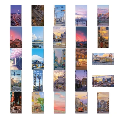 Sticker chống nước phong cảnh Nhật Bản anime - Set 5/10/20/50, dán bàn ghế, tủ, xe, laptop CN28 - 25.000₫