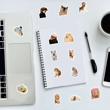 Sticker chống nước SHIBA CORGÍ Dễ Thương Cute - Set 20/40/100, Dán Bàn Ghế Xe Laptop CN717 25k 7