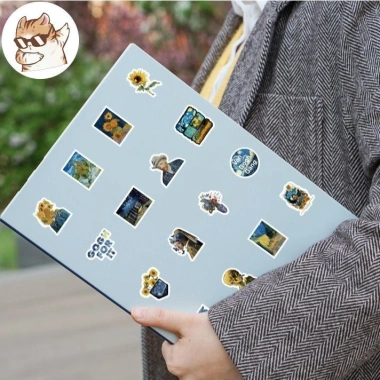 Sticker chống nước Starry Night Van Gogh Set 20/40/100 cái dán mũ bảo hiểm CN631 4