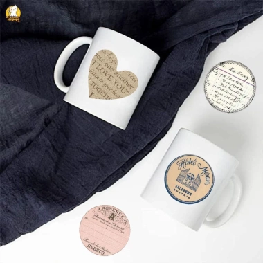 Sticker chống nước TEM TAG Màu Nâu - Dán Mũ Bảo Hiểm, Vali, Laptop CN730 Set 10/20/50