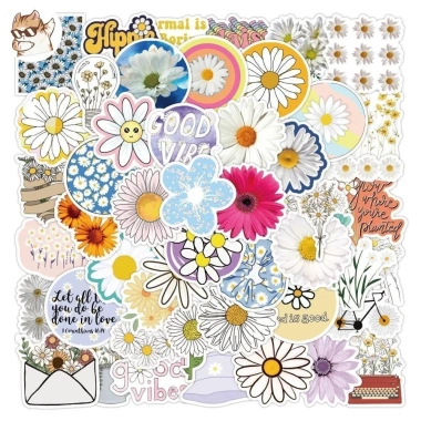 Sticker chống nước thiên nhiên cánh đồng hoa cúc, set 10/20/50 - Vintage dán bàn ghế, tủ, xe, laptop CN272 25.000 VND