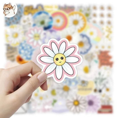 Sticker chống nước thiên nhiên cánh đồng hoa cúc, set 10/20/50 - Vintage dán bàn ghế, tủ, xe, laptop CN272 25.000 VND 2