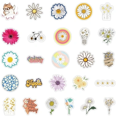 Sticker chống nước thiên nhiên cánh đồng hoa cúc, set 10/20/50 - Vintage dán bàn ghế, tủ, xe, laptop CN272 25.000 VND 5