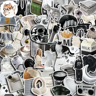 Sticker chống nước trắng đen Set 10/20/50 - Dán bàn ghế, tủ, xe, laptop CN671 25.000đ