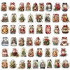 Sticker chống nước trong suốt Lọ Kí Noel 5/10/20/50 cái Dán mũ bảo hiểm, vali, Merry Christmas 2