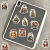 Sticker chống nước trong suốt Lọ Kí Noel 5/10/20/50 cái Dán mũ bảo hiểm, vali, Merry Christmas 7