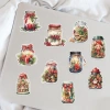 Sticker chống nước trong suốt Lọ Kí Noel 5/10/20/50 cái Dán mũ bảo hiểm, vali, Merry Christmas 8