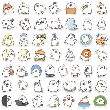 Sticker chống nước Vịt Trắng Siêu Lão Duck Vui Vẻ Set 5/20/40/90 dán bàn ghế tủ xe laptop CN319 25.000₫ 5