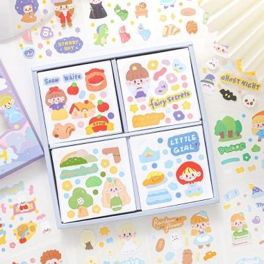 Sticker cute 10 tấm Fairy Tales Hàn Quốc - Dán dễ thương cho planner, journal, giá 20.000₫