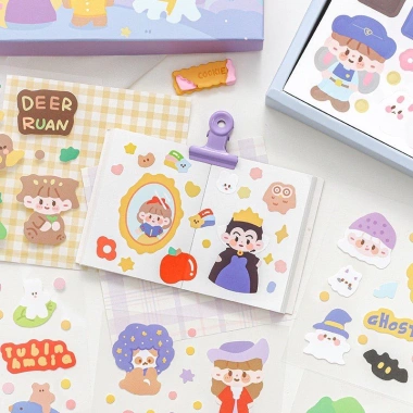 Sticker cute 10 tấm Fairy Tales Hàn Quốc - Dán dễ thương cho planner, journal, giá 20.000₫