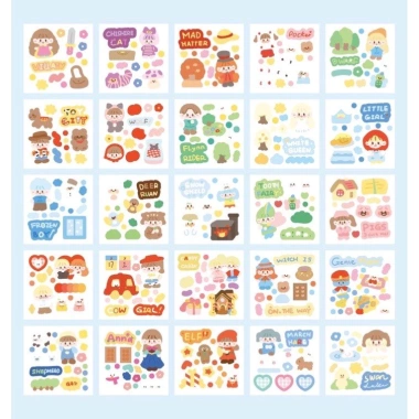 Sticker cute 10 tấm Fairy Tales Hàn Quốc - Dán dễ thương cho planner, journal, giá 20.000₫