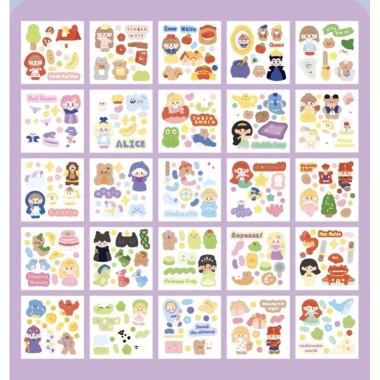 Sticker cute 10 tấm Fairy Tales Hàn Quốc - Dán dễ thương cho planner, journal, giá 20.000₫
