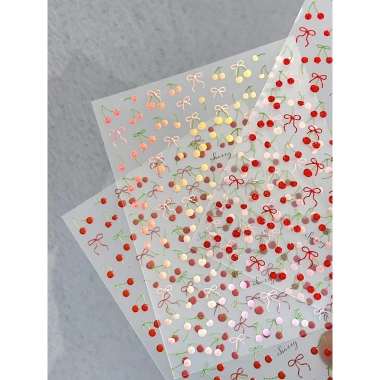 Sticker Dán Nail Cherry Nơ Đáng Yêu 3D Siêu Xinh - Dễ Trang Trí, Giá Chỉ 29.500₫ 2