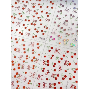 Sticker Dán Nail Cherry Nơ Đáng Yêu 3D Siêu Xinh - Dễ Trang Trí, Giá Chỉ 29.500₫ 4