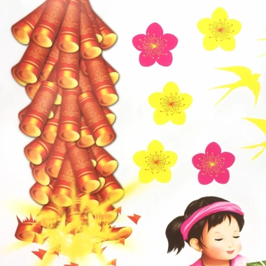 Sticker decal dán tường kính 90x60cm mẫu gói bánh chưng - Trang trí Tết, giá ưu đãi 55.000₫ 2