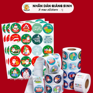 Sticker giáng sinh TIGERTOYS - Hình dán noel dạng cuộn & tấm, không mùi, 11.000₫
