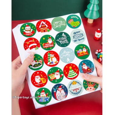 Sticker giáng sinh TIGERTOYS - Hình dán noel dạng cuộn & tấm, không mùi, 11.000₫