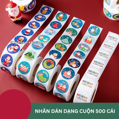 Sticker giáng sinh TIGERTOYS - Hình dán noel dạng cuộn & tấm, không mùi, 11.000₫