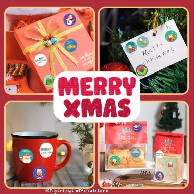 Sticker giáng sinh TIGERTOYS - Hình dán noel dạng cuộn & tấm, không mùi, 11.000₫