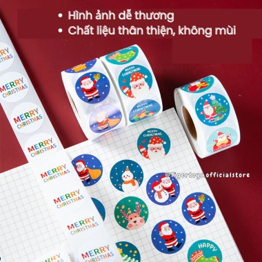 Sticker giáng sinh TIGERTOYS - Hình dán noel dạng cuộn & tấm, không mùi, 11.000₫