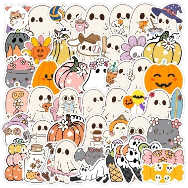 Sticker Halloween chống nước 10/20/50 miếng - Dán bàn ghế, tủ, xe, laptop, đàn A4 - Giá chỉ 25.000₫ 3