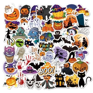 Sticker Halloween chống nước 10/20/50 miếng - Dán bàn ghế, tủ, xe, laptop, đàn A4 - Giá chỉ 25.000₫ 8