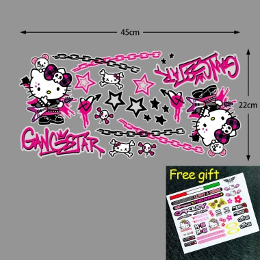 Sticker Hello Kitty KT Cat Dễ Thương Trang Trí Xe Máy, Mũ Bảo Hiểm - 120k 2 Sticker Hello Kitty KT Cat Dễ Thương Trang Trí Xe Máy, Mũ Bảo Hiểm - 120k 2