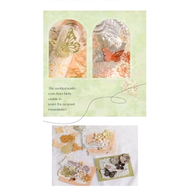 Sticker Hình Dán Hoa Lá Viền Nhiều Lớp Trang Trí Sổ Tay Vintage DIY Giá 28,875₫