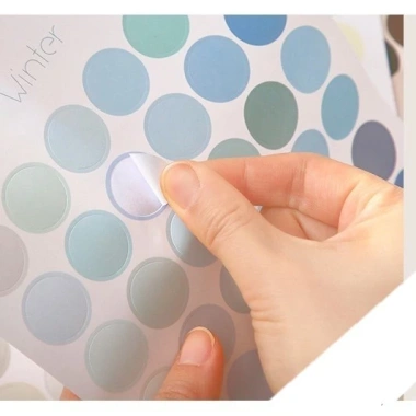 Sticker hình tròn 48 miếng 6 tờ - Nhãn dán dot cho sổ tay, bullet journal, 19.800 VNĐ