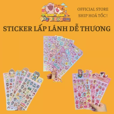 Sticker lấp lánh Kì Lân, Gấu Dâu, Cô Gái Dễ Thương - Trang trí bé giá 16.920đ