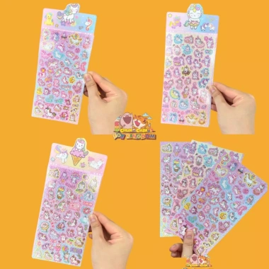 Sticker lấp lánh Kì Lân, Gấu Dâu, Cô Gái Dễ Thương - Trang trí bé giá 16.920đ