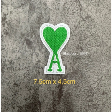 Sticker logo patch thêu tim A có keo ủi - Giá 6.000đ giảm từ 7.800đ, dán nhanh 7