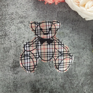 Sticker logo thêu Gấu kẻ BBR ủi nhiệt - Dán nhiệt, giảm giá 28.500₫