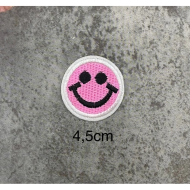 Sticker logo thêu mặt cười Drew 5cm - ủi nhiệt, giá chỉ 5.000đ, giảm giá đặc biệt