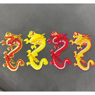 Sticker Logo Thêu RỒng 1 Màu 26x15cm - Gắn Áo Dài Giá Ưu Đãi 29.700 VND