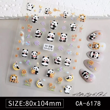 Sticker Nhãn Dán Gấu Trúc Panda Hoa Siêu Dễ Thương Trang Trí Điện Thoại Laptop 26.000₫