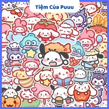 Sticker Nhãn Dán Sanrio Dán Sổ Tay - Trang Trí Tiệm, Tặng Hộp Khi Mua 200 Hình - Chỉ 8.900đ