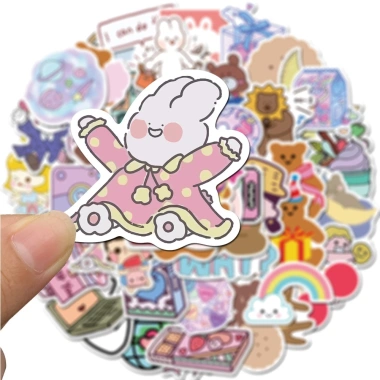 Sticker Party Bear Set 10/25 Nắng Decor Chống thấm nước dán mũ bảo hiểm laptop